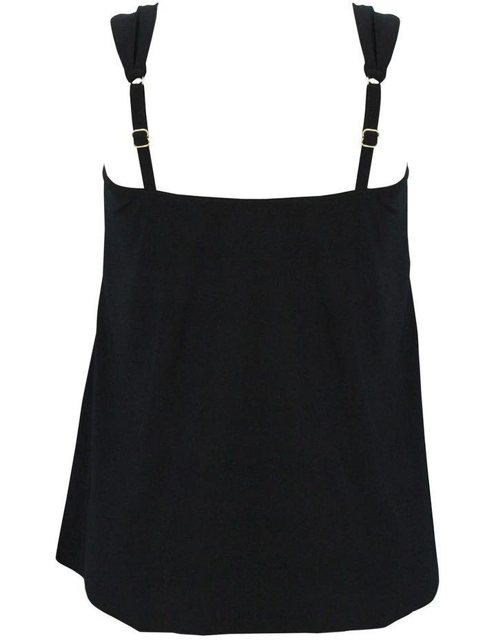 Dazzle Underwire Draped Tankini Top in Black image 5
