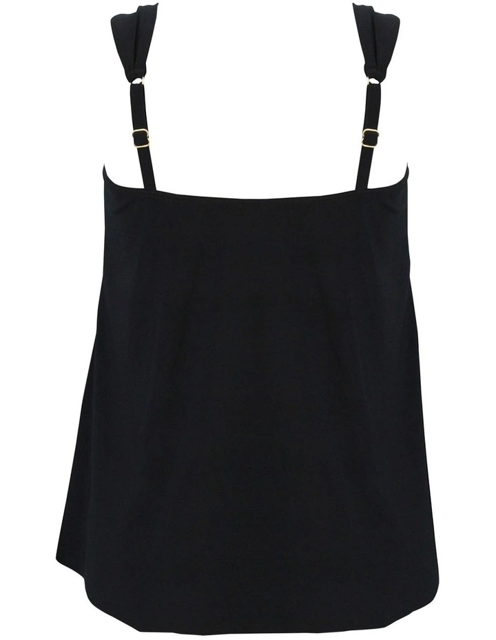 Dazzle Underwire Draped Tankini Top in Black image 6