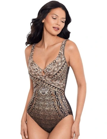 Cappadocia Criss Cross Escape Underwired Shaping Swimsuit in Black Multi