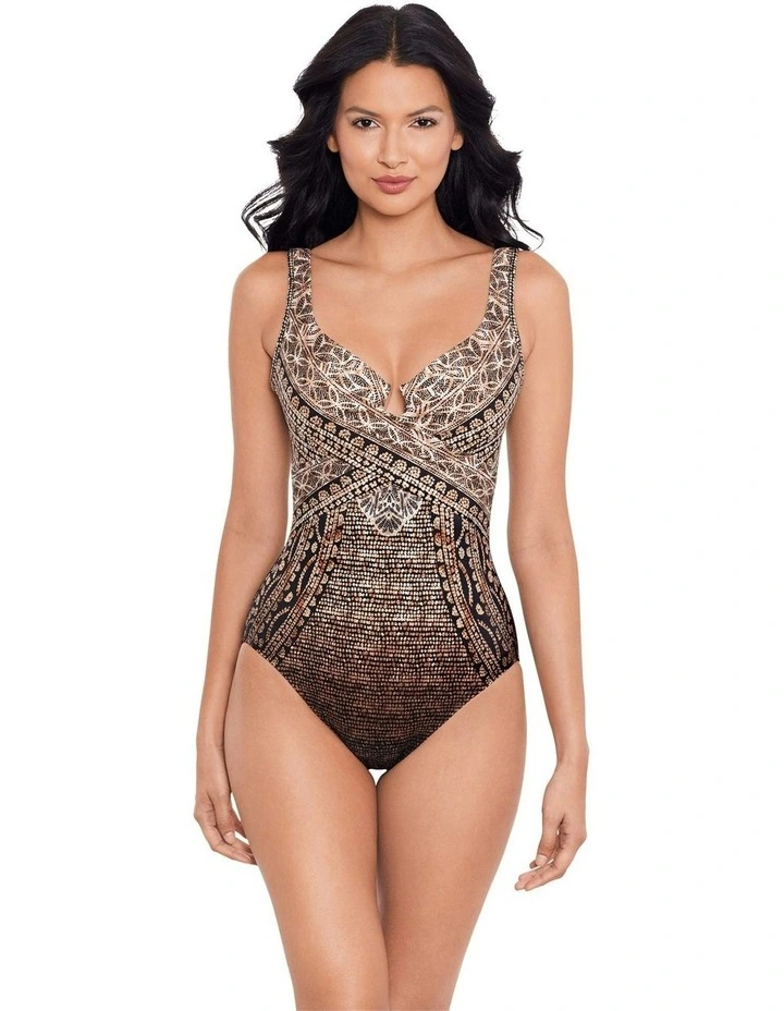 Cappadocia Criss Cross Escape Underwired Shaping Swimsuit in Black Multi image 4