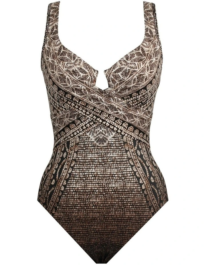 Cappadocia Criss Cross Escape Underwired Shaping Swimsuit in Black Multi image 5