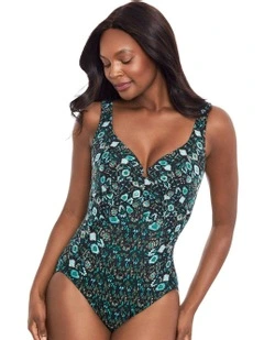 Bijoux Criss Cross Escape Underwired Shaping Swimsuit in Black Multi