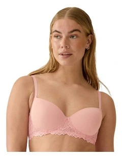 Friday Wired Balconette T-shirt Bra With Lace in Pink Rose
