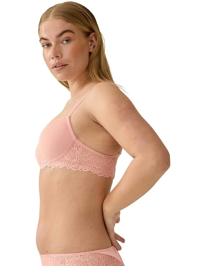 Friday Wired Balconette T-shirt Bra With Lace in Pink Rose image 3