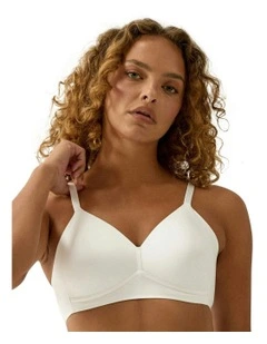 Side Smoothing Soft Cup Wireless Padded Bra in Ecru