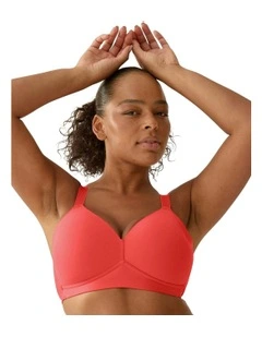 Side Smoothing Soft Cup Wireless Padded Bra in Red