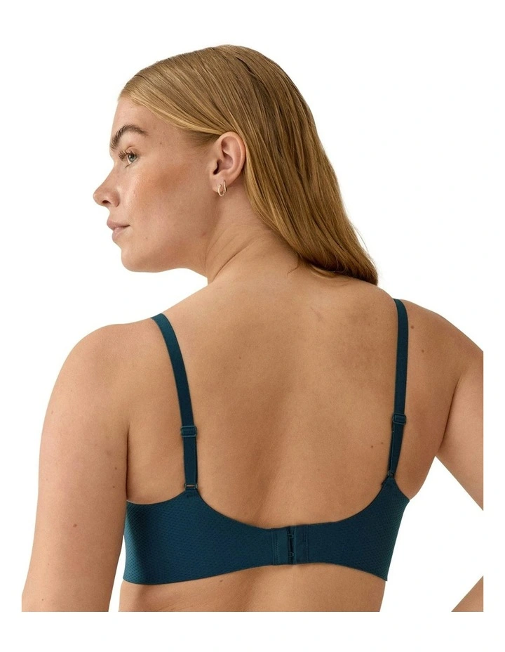 Jacquard Lightly Padded Side Smoothing Wirefree Bra in Blue image 2