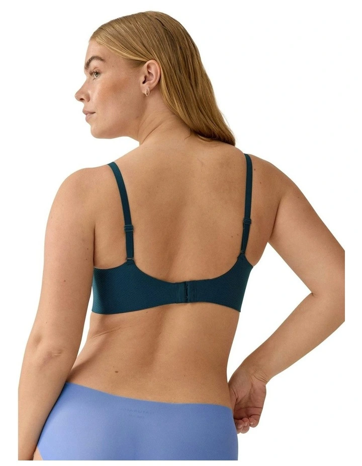 Jacquard Lightly Padded Side Smoothing Wirefree Bra in Blue image 5