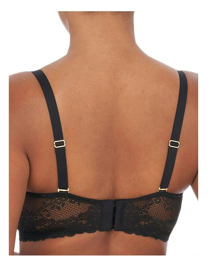 Heavenly Wired Convertible Sheer Lace Balconette Bra in Black image 2