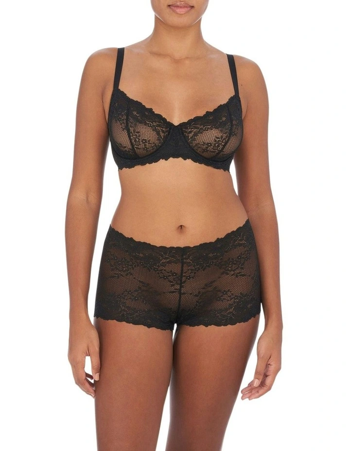 Heavenly Wired Convertible Sheer Lace Balconette Bra in Black image 5