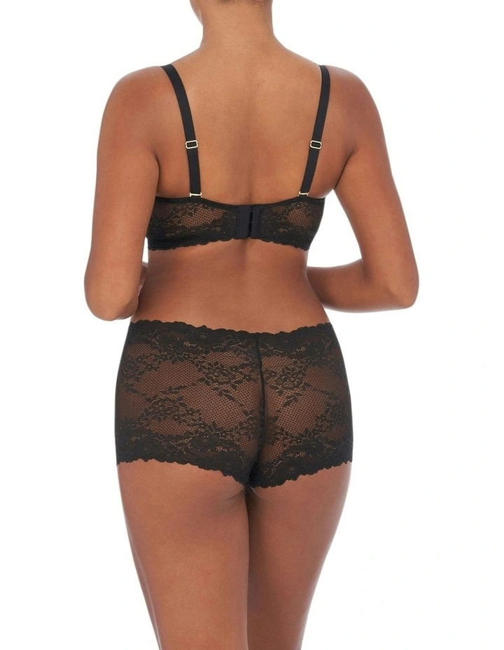 Heavenly Wired Convertible Sheer Lace Balconette Bra in Black image 6