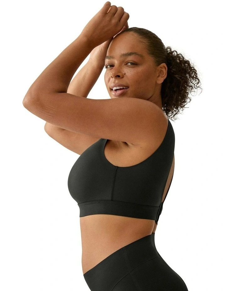 Back And Side Smoothing Wirefree Crop Top Bra in Black image 4