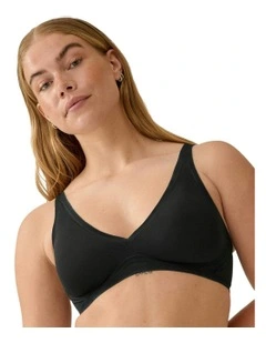 Sunday Lightly-Padded Seamless Wirefree Bra in Black