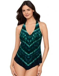Carezza Taylor Loose Fit Underwire Tankini Top in Blue