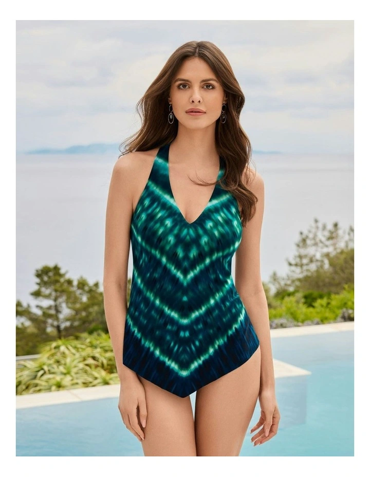 Carezza Taylor Loose Fit Underwire Tankini Top in Blue image 3