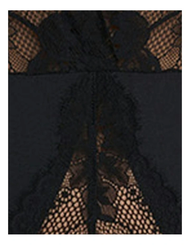 Fleur Thong Cut Halter Lace Lingerie Bodysuit in Black image 5