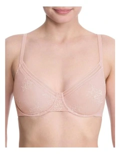 Love Lace Unpadded Wired T-shirt Bra in Pink Pearl/Warm White