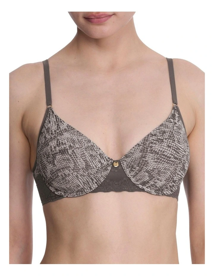 Bliss Perfection Smooth Wired T-shirt Bra in Chrome Python Print image 1