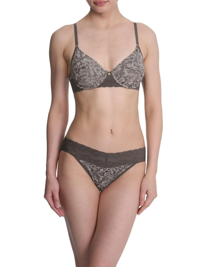 Bliss Perfection Smooth Wired T-shirt Bra in Chrome Python Print image 3