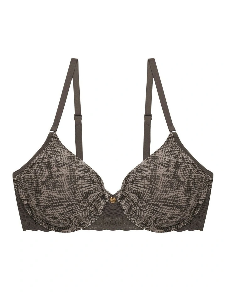 Bliss Perfection Smooth Wired T-shirt Bra in Chrome Python Print image 5