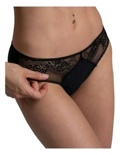 Maddie Lace Hipster Brief in Black