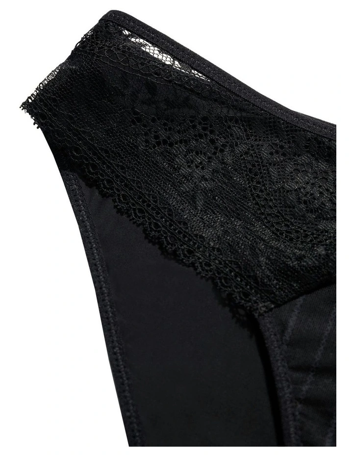 Maddie Lace Hipster Brief in Black image 4