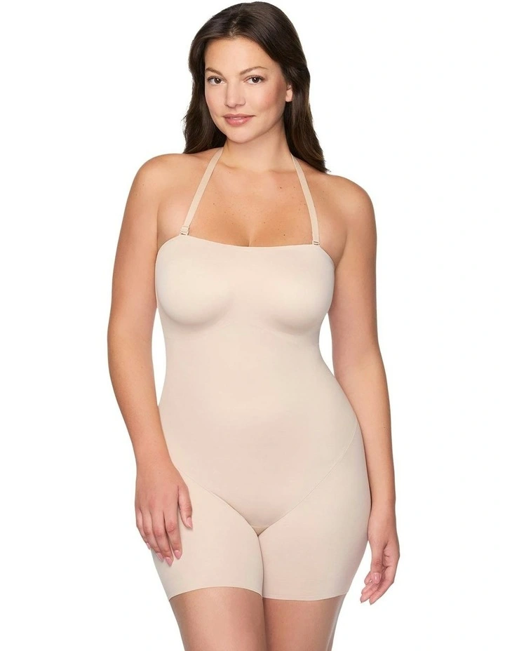Dress Rehearsal Convertible-to-Strapless Shapewear Bodysuit in Warm Beige image 1