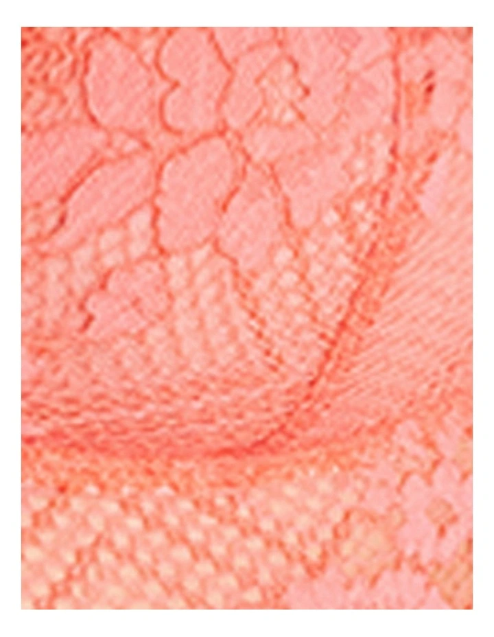 Nina Unpadded Triangle Cup Longline Lace Bralette in Grapefruit image 7