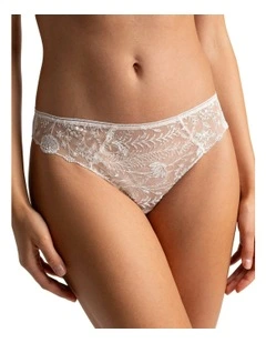 Chlo Brazilian Cut Brief With Embroidery in Pearl