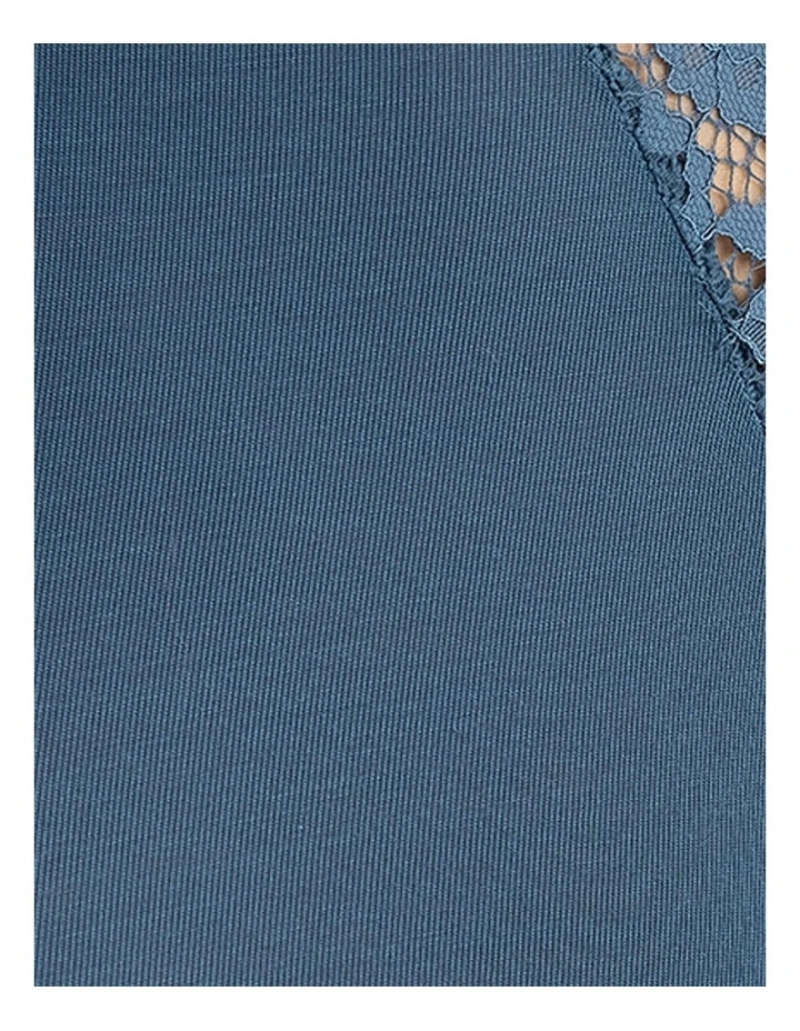 Nina V Neck Lingerie Bodysuit With Lace in Petrol Blue image 7