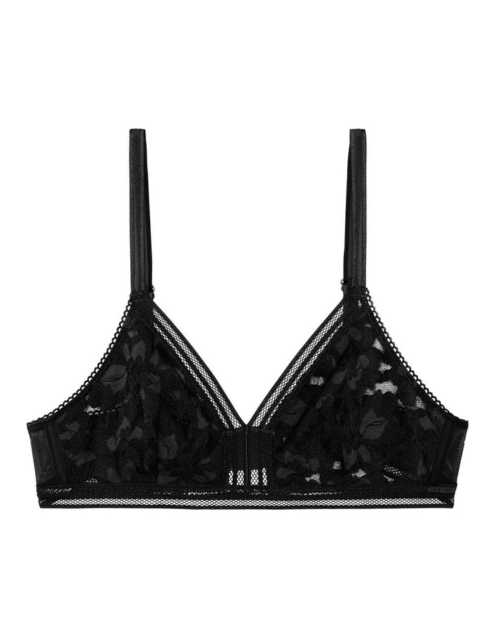 Gardenia Wirefree Triangle Cup Sheer Lace Bralette in Black image 5