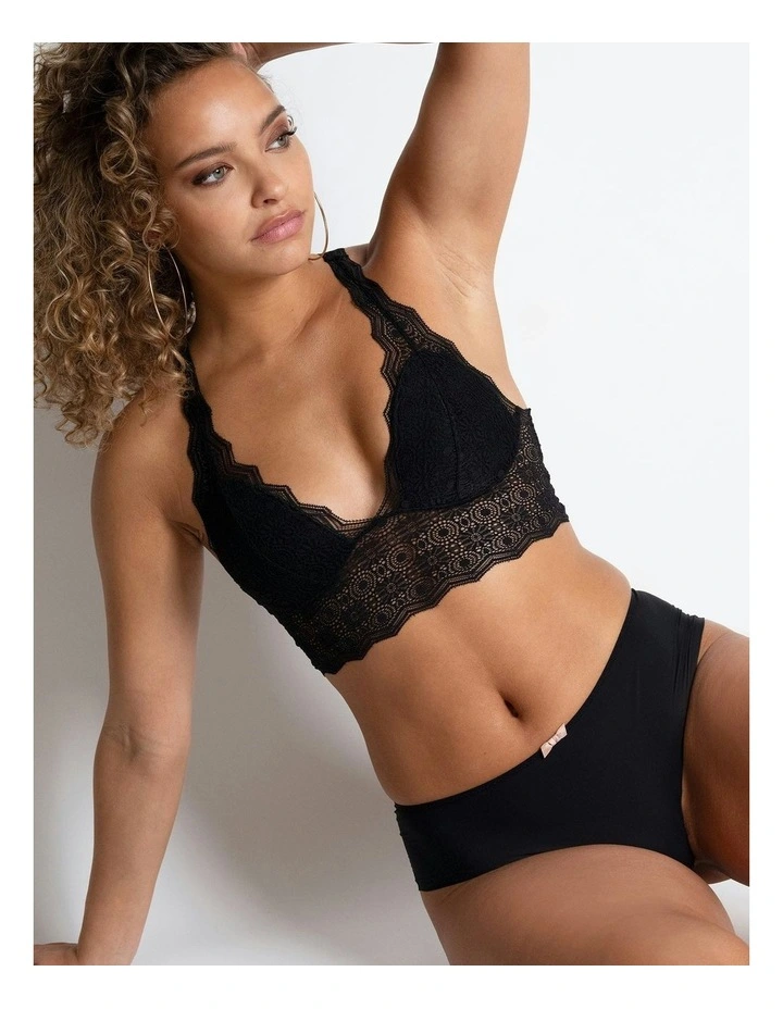 Georgia Microfibre & Lace Shorty Brief in Black image 3