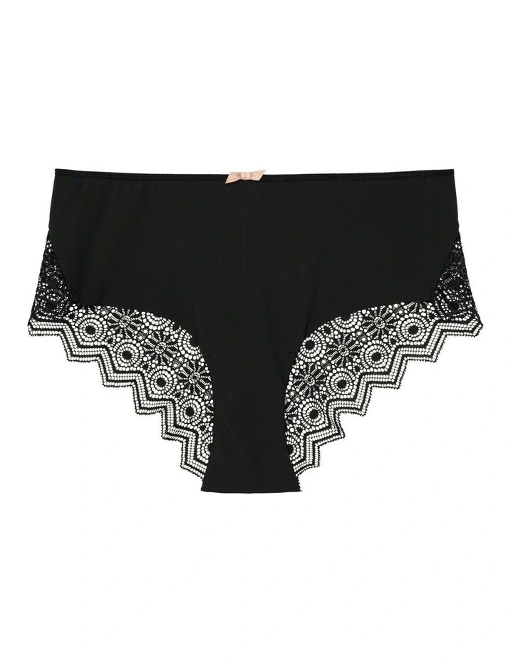 Georgia Microfibre & Lace Shorty Brief in Black image 6