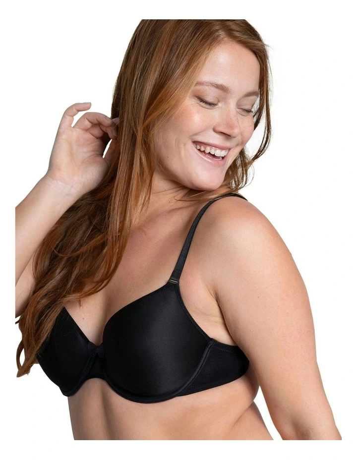 Miss Joy Wired Contour Cup Balconette T-Shirt Bra in Black image 3