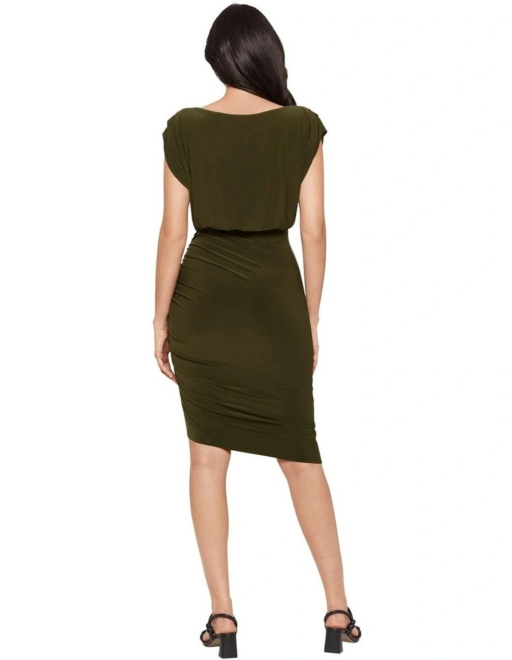 Bali Blouse Top Midi Shaping Dress in Nori image 2