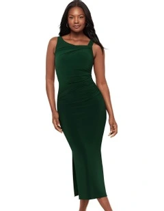 Aria Maxi Bodycon Shaping Dress With Side Slit in Rosemary