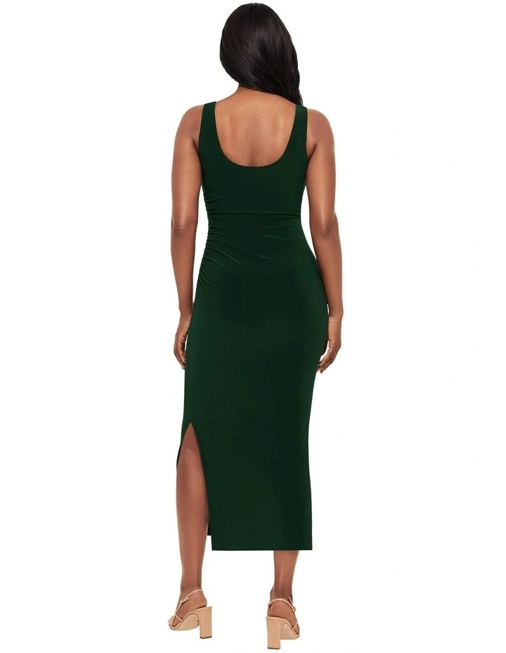 Aria Maxi Bodycon Shaping Dress With Side Slit in Rosemary image 2