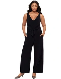 Jesi Hidden Shapewear Wide Leg Jumpsuit in Black