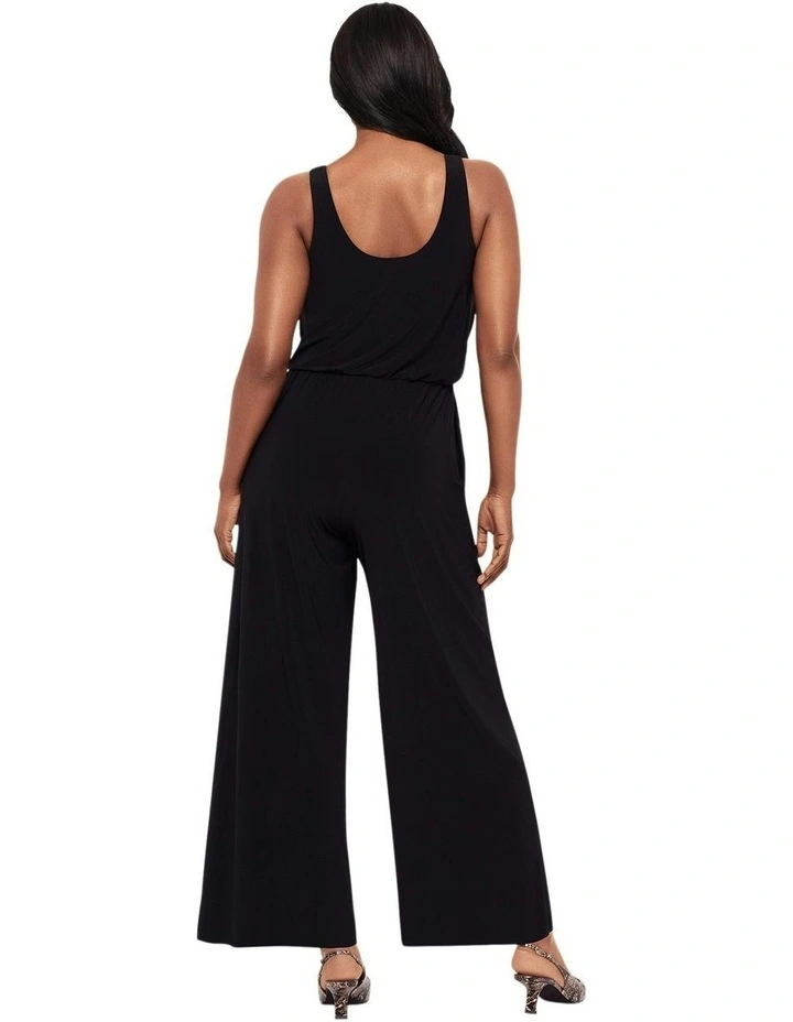 Jesi Hidden Shapewear Wide Leg Jumpsuit in Black image 2