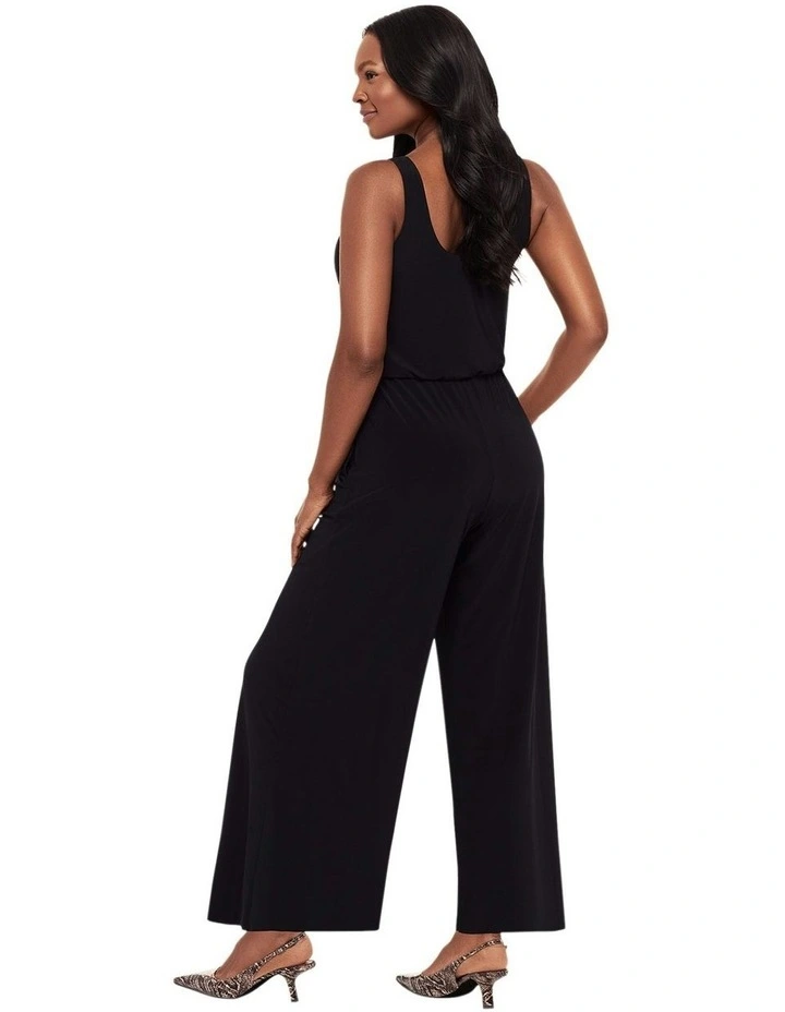 Jesi Hidden Shapewear Wide Leg Jumpsuit in Black image 4