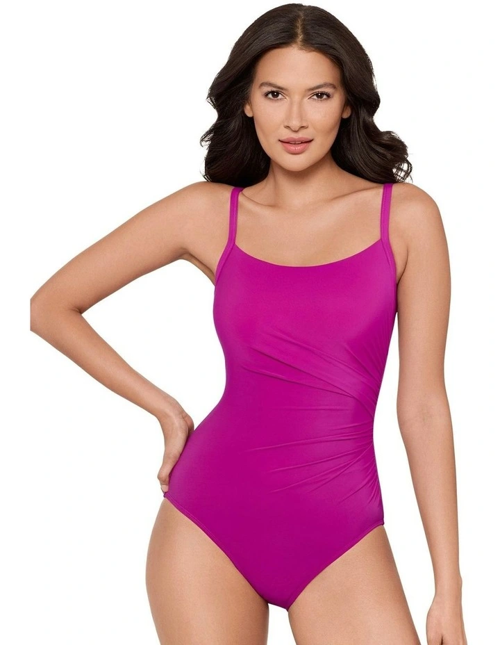 Rock Solid Starr Underwired One Piece Shaping Swimsuit in Framboise image 1