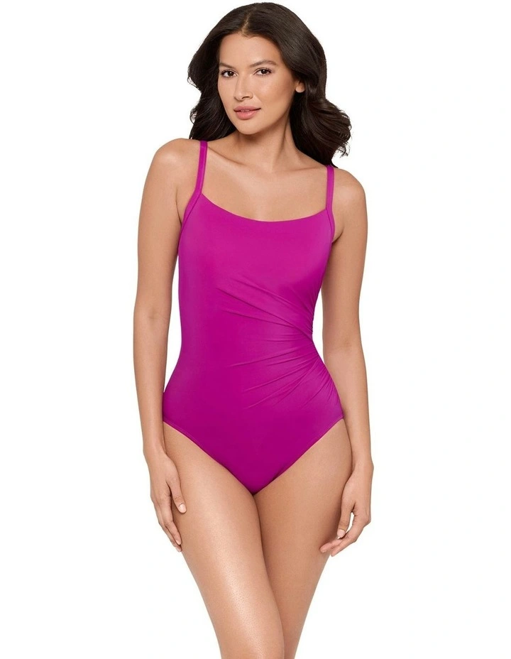 Rock Solid Starr Underwired One Piece Shaping Swimsuit in Framboise image 5