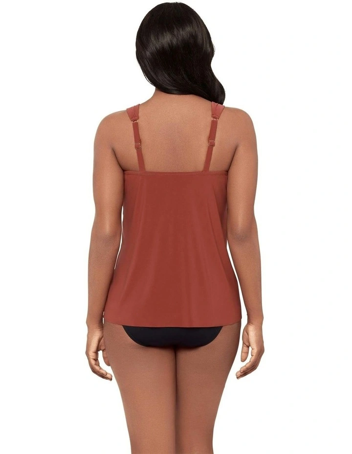 Dazzle Underwired Draped Tankini Top in Terra image 2