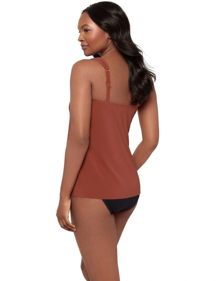Dazzle Underwired Draped Tankini Top in Terra image 3