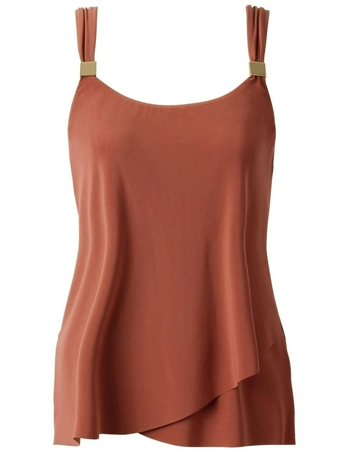 Dazzle Underwired Draped Tankini Top in Terra image 5