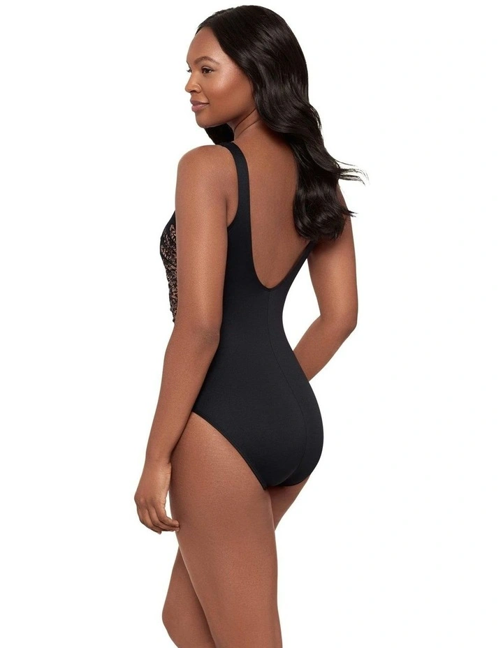 Costa D'Oro Temptress Plunge Neck Shaping Swimsuit in Black image 4