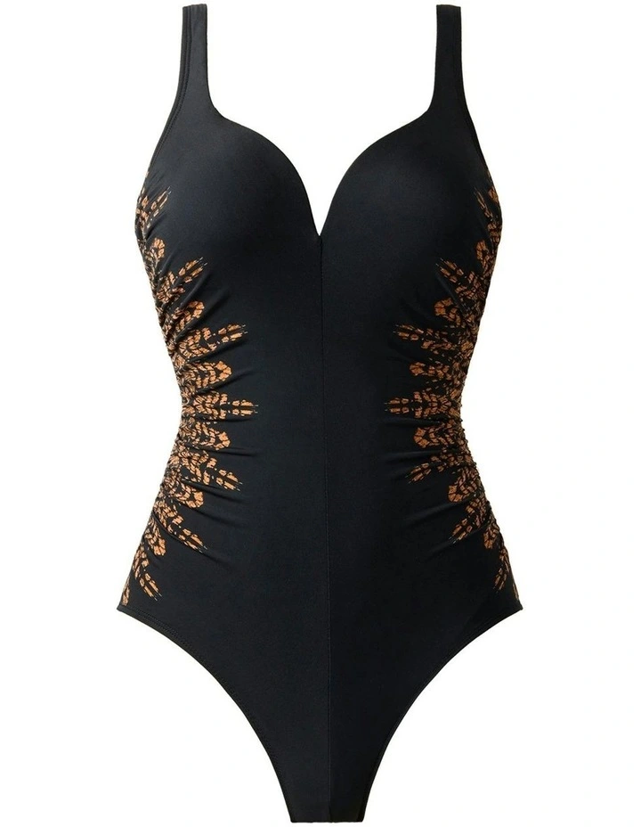 Costa D'Oro Temptress Plunge Neck Shaping Swimsuit in Black image 6