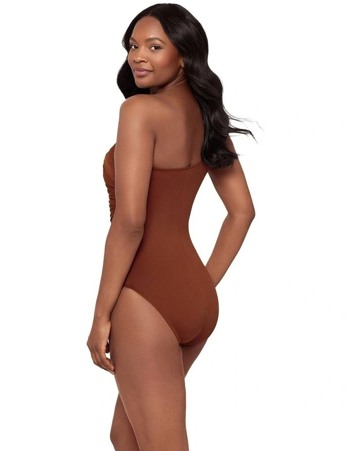 Network Jena One Shoulder Shaping Swimsuit in Copper image 4