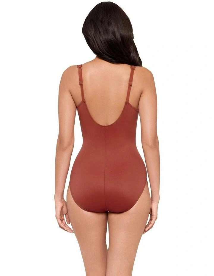 Razzle Dazzle Siren Crossover Shaping Swimsuit in Terra image 2