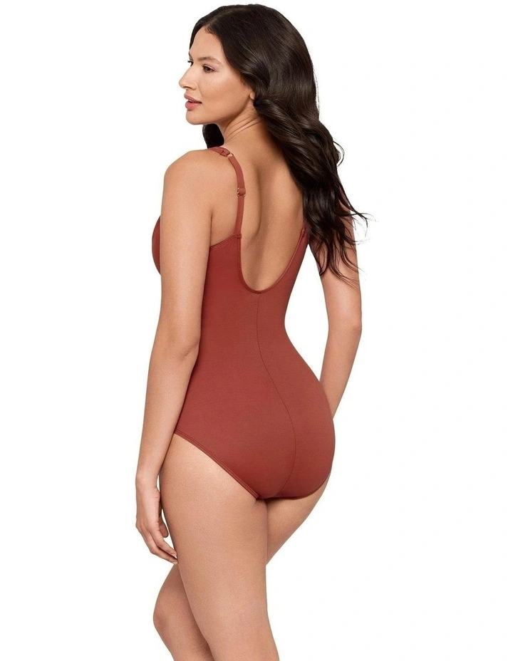 Razzle Dazzle Siren Crossover Shaping Swimsuit in Terra image 4